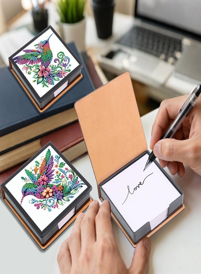 طقم رسم ماسي على شكل طائر (قطعتان) - صندوق ملاحظات، صندوق تخزين أوراق المذكرات، حامل ملاحظات لاصقة، لوحة مذكرات للرسم الماسي للمكتب. (طائر) - Image 3