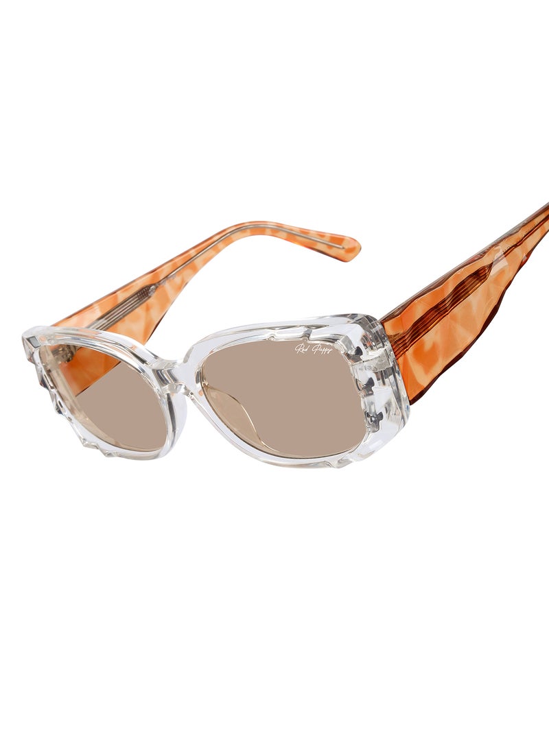 Woggles Red Pappy Aetheris Orange Rectangle Sunglasses - Image 2