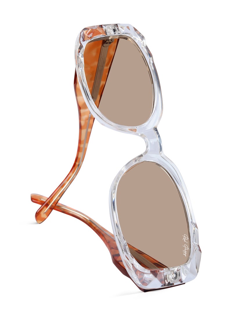 Woggles Red Pappy Aetheris Orange Rectangle Sunglasses - Image 5