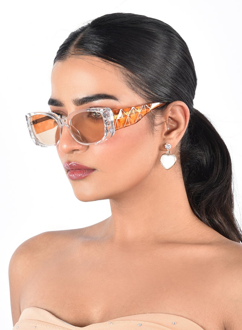 Woggles Red Pappy Aetheris Orange Rectangle Sunglasses - Image 4