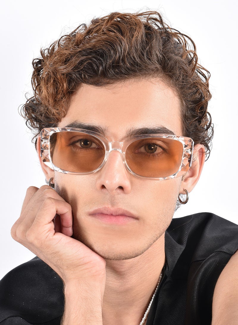Woggles Red Pappy Aetheris Orange Rectangle Sunglasses - Image 3
