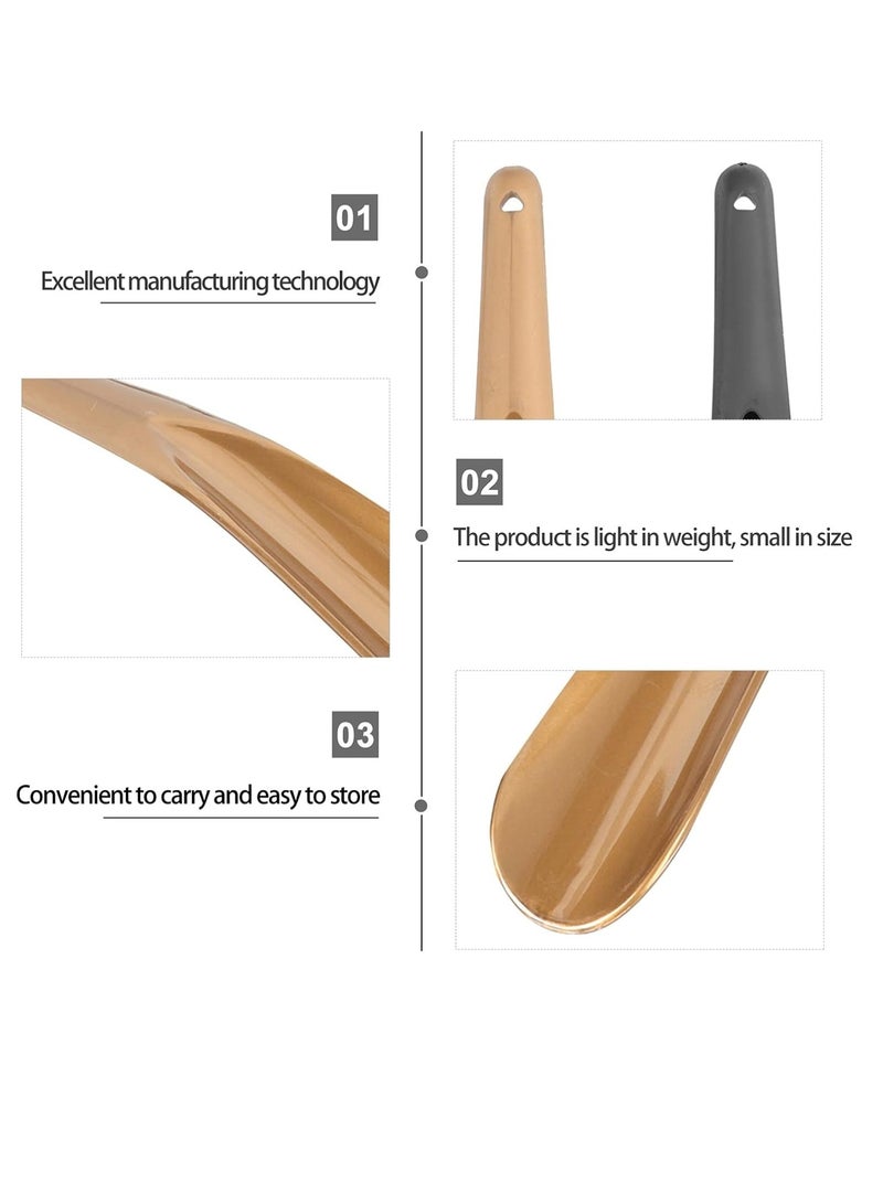 3 pcs Shoe Horns, Small Shoe Horn Plastic Shoehorn Comfort Grip Short Shoe Horns Lazy Shoe Helper for Men Women Kids and Seniors (Cream, Brown, Yellow)  - Image 2
