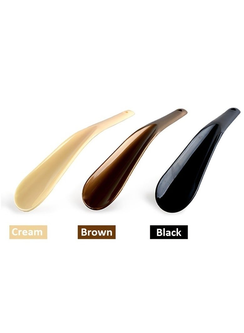 3 pcs Shoe Horns, Small Shoe Horn Plastic Shoehorn Comfort Grip Short Shoe Horns Lazy Shoe Helper for Men Women Kids and Seniors (Cream, Brown, Yellow)  - Image 4