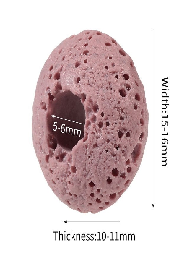 mookaitedecor 50Pcs Mixed Color Lava Rock Large Hole Beads Stone Rondelle Loose Beads for Jewelry Making, Bracelet, Macrame Projects, DIY Crafts, 15x10 mm - Image 3