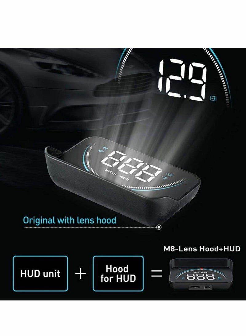HUD Display lesgos Vehicle Speedometer Head Up Display with Hood Speed Warning HUD Projector for Cars and Trucks with OBD II or EUOBD - Image 4