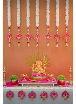 SP SELLPLUS Sellplus Backdrop Setup for Mehndi haldi Marrige Pooja ganpati Home Decoration Combo of Marigold Strings Set 14 