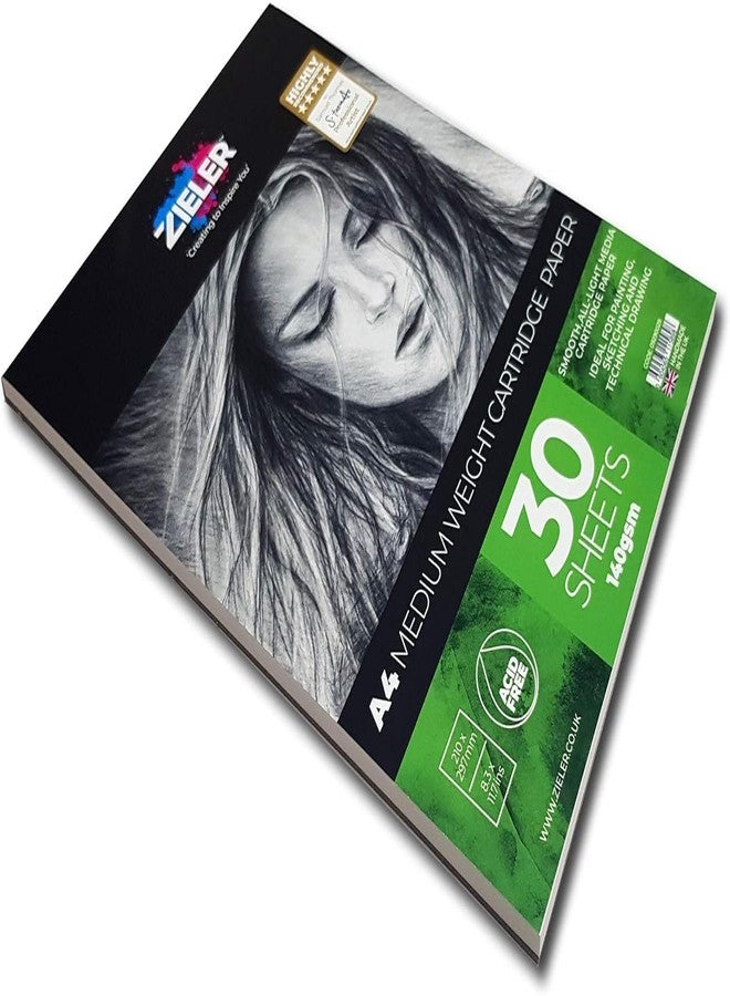 Zieler A4 (8.3" x 11.7") Medium-Weight Artist Paper Pad, 140gsm, 30 Sheets - Image 2
