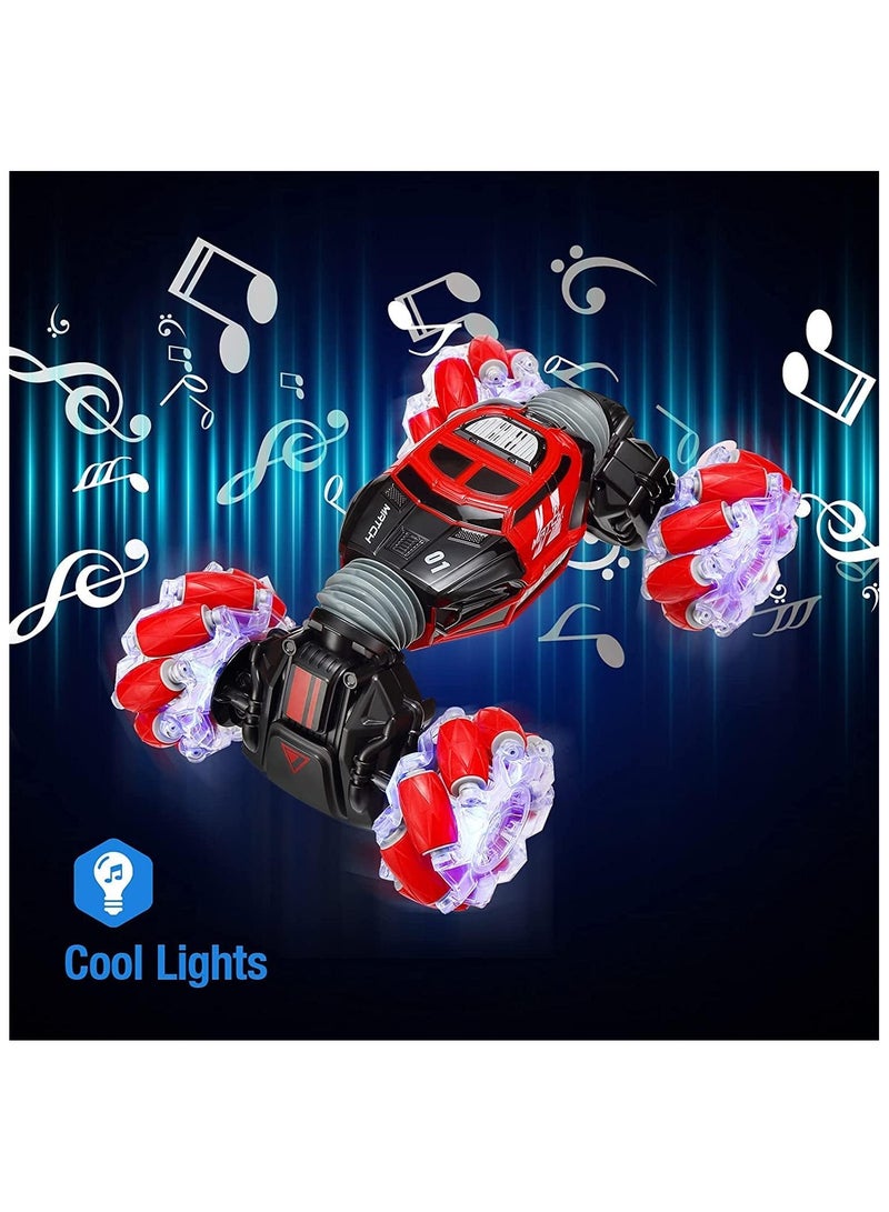 Toy Box Remote Control Car 4WD 2.4GHz Rc Stunt Car Watch Gesture Sensor Car Double Sided Rotating Off Road Vehicle 360° Flips with Batteries Toy Cars for Boys & Girls Birthday  - Image 2
