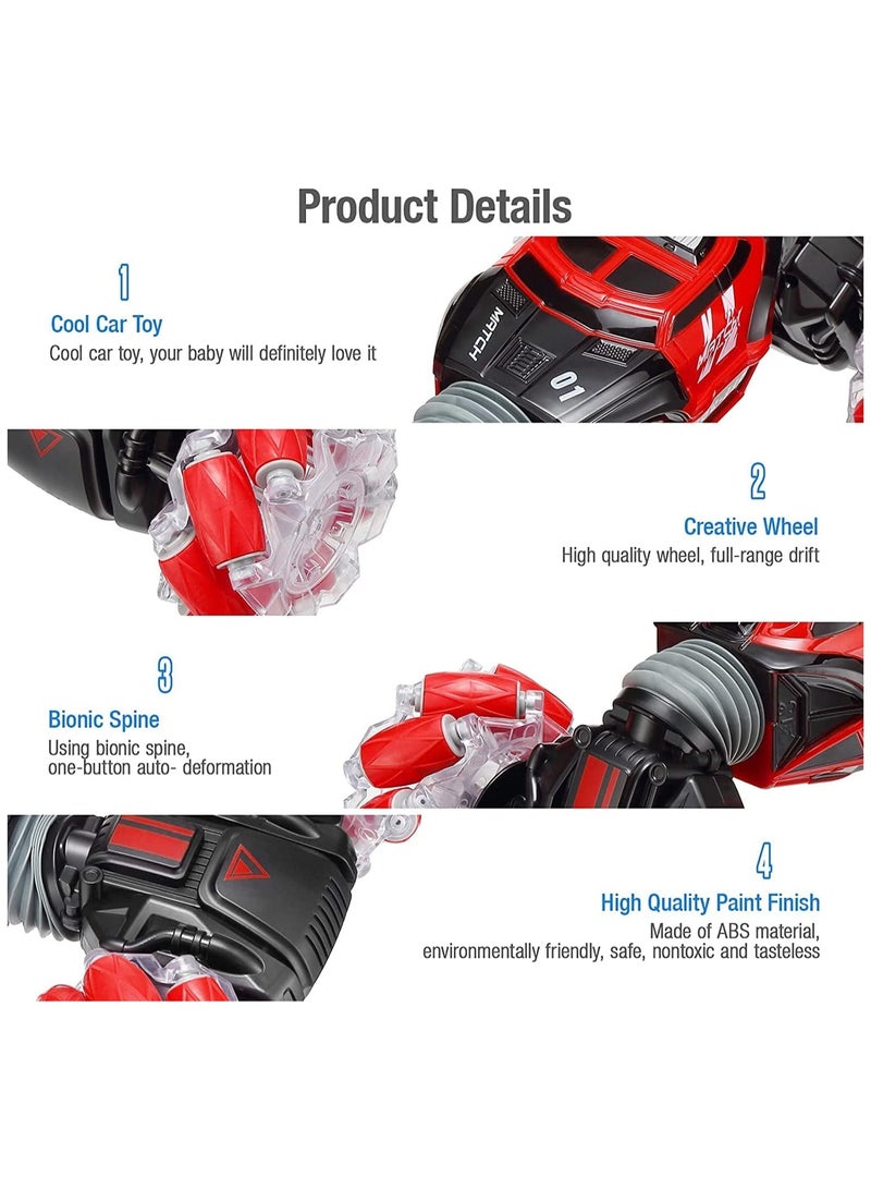 Toy Box Remote Control Car 4WD 2.4GHz Rc Stunt Car Watch Gesture Sensor Car Double Sided Rotating Off Road Vehicle 360° Flips with Batteries Toy Cars for Boys & Girls Birthday  - Image 5