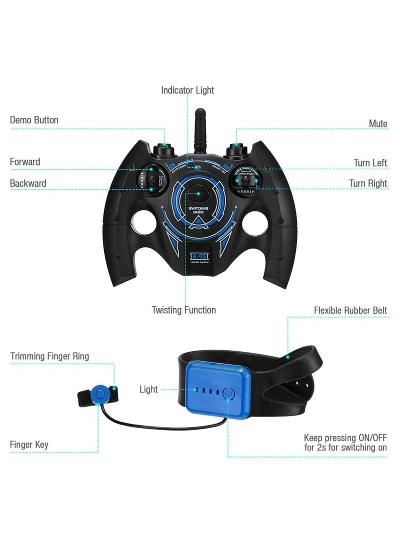 Toy Box Remote Control Car 4WD 2.4GHz Rc Stunt Car Watch Gesture Sensor Car Double Sided Rotating Off Road Vehicle 360° Flips with Batteries Toy Cars for Boys & Girls Birthday  - Image 3