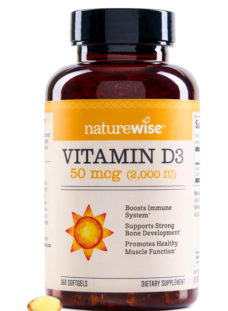 NatureWise Vitamin D3 2000 IU (50 mcg) 360 Softgels - Image 1