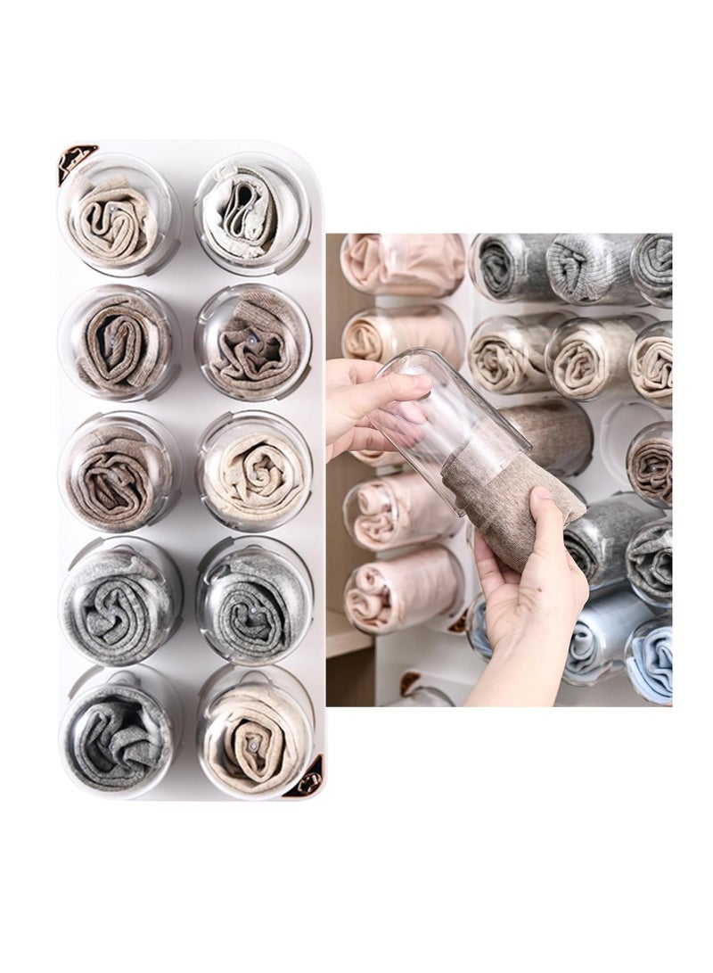 CityRiya-Long Wall-mounted underwear storage box plastic capsule storage box for underwear, socks, bras, panties, scarves, ties and small items (white)  - Image 1