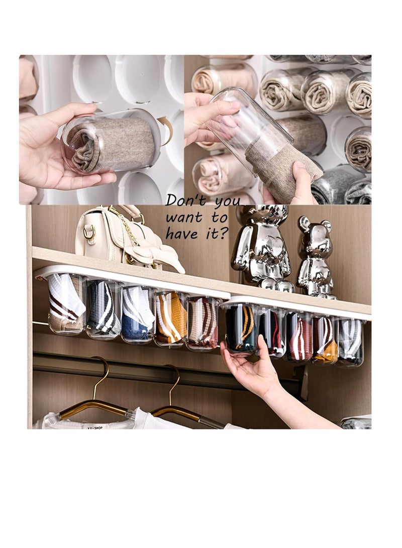 CityRiya-Long Wall-mounted underwear storage box plastic capsule storage box for underwear, socks, bras, panties, scarves, ties and small items (white)  - Image 5