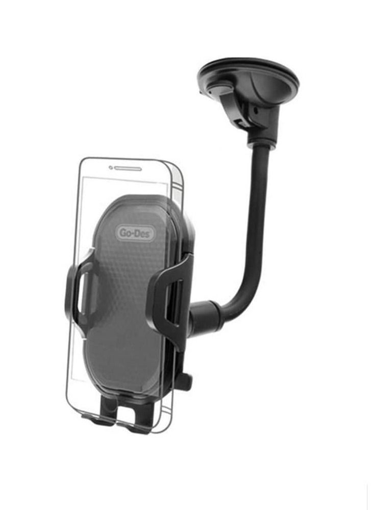GO-DES Flexible Arm Windshield Car Holder 360 Rotation Mobile Stand Black - Image 1