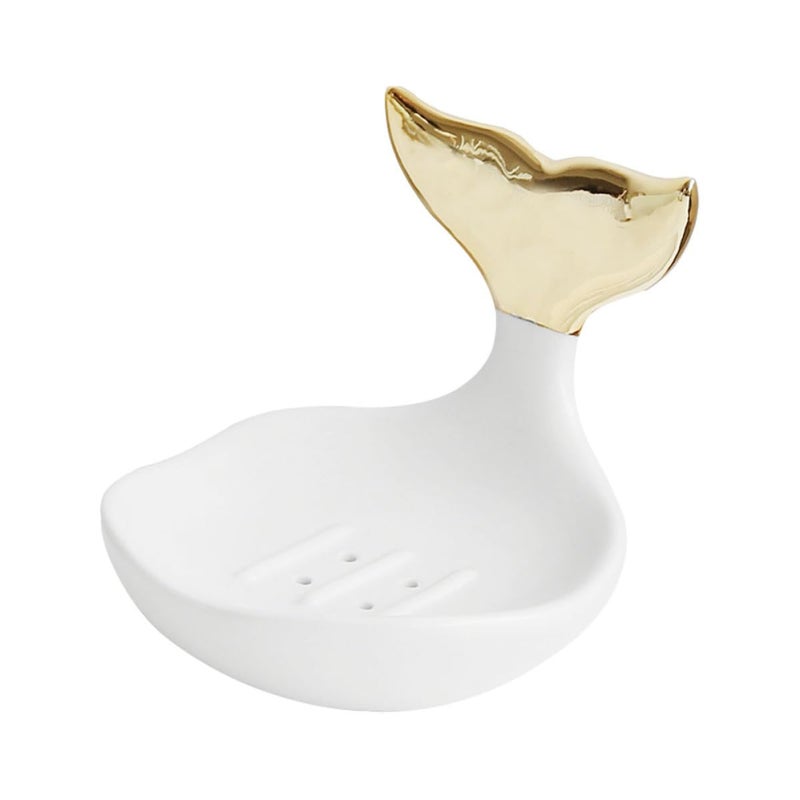 Ceramic Soap Holder and Jewelry Ring Display Rack White Vintage Bathroom Accessories - Image 2