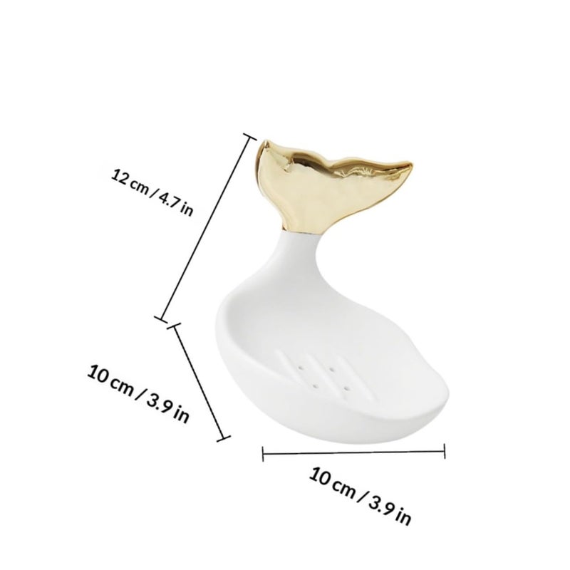 Ceramic Soap Holder and Jewelry Ring Display Rack White Vintage Bathroom Accessories - Image 3