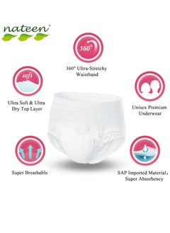 nateen Nateen Flexi Plus Adult Diapers Pants,Incontinence Pull Up,Medium,Waist Size 90-130cm,10 Count Adult Pull Ups,Superior Comfort,Excellent Combination of Protection.  - Image 3