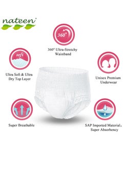 nateen Nateen Flexi Plus Adult Diapers Pants,Incontinence Pull Up,Medium,Waist Size 90-130cm,10 Count Adult Pull Ups,Superior Comfort,Excellent Combination of Protection.  - Image 3