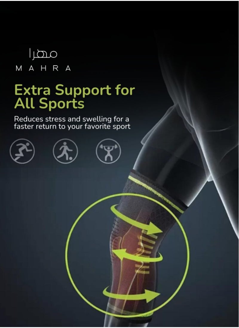 Generic Set of 2 | Universal Knee Support Brace | Black with Green Accents | 6.7" x 11.25" | Lightweight and Breathable | Spandex & Nylon Compression Sleeve for Joint Pain Relief, Exercise, Running, Arthritis, and Injury Recovery  - Image 5