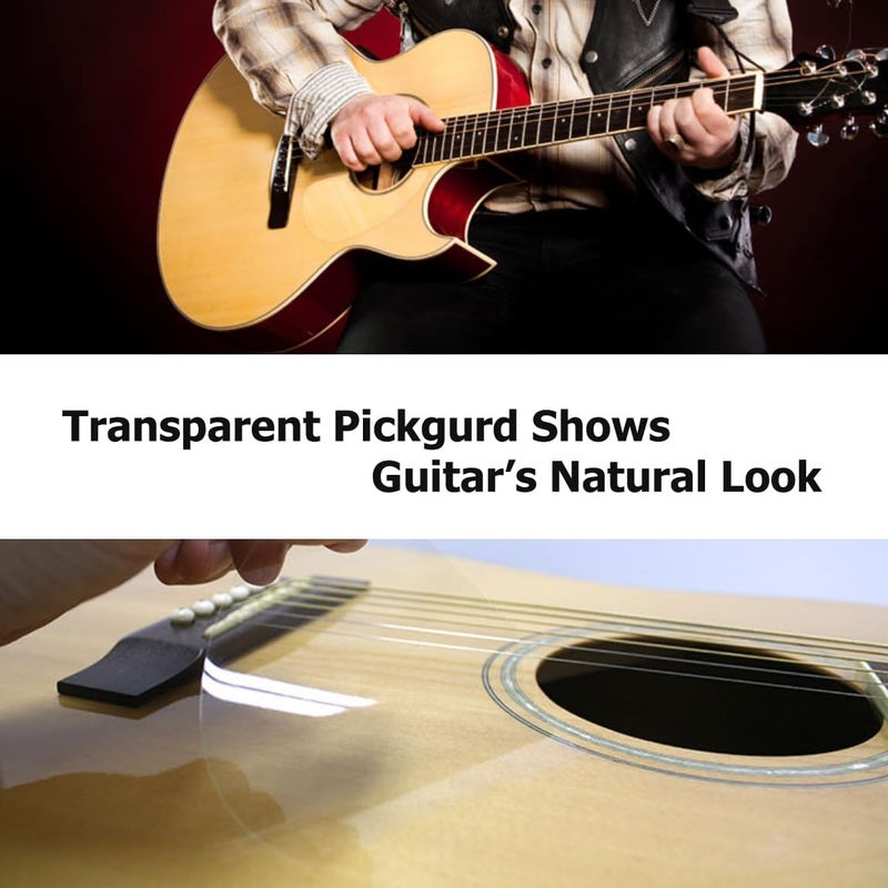 Healing Shield Premium Acoustic Guitar Pickguard Pick Guard, Transparent Self-Adhesive, Scratch Resistant Protection Coating, Anti-Dust, Anti-Fingerprint, Made in South Korea, Clear Glossy, Style Type - Image 4
