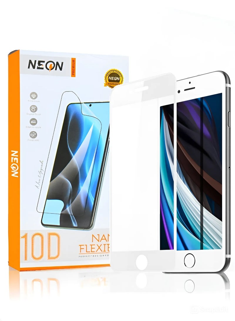 Neon Nano screen protector for iPhone 7/8, anti-breakage and anti-scratch, with HD clarity for mobile phone from Neon, maximum protection for the screen from scratches and breakage (White) - Image 1