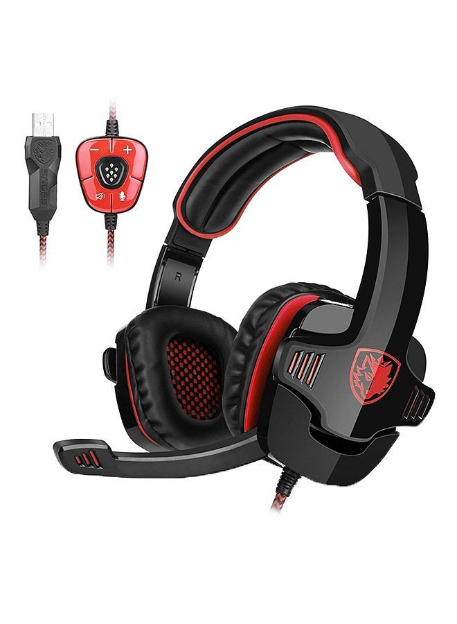 NIBEMINENT SA901 Wired Gaming Headset 7.1 Surround Sound USB Headphones with Microphone for PC Laptop 