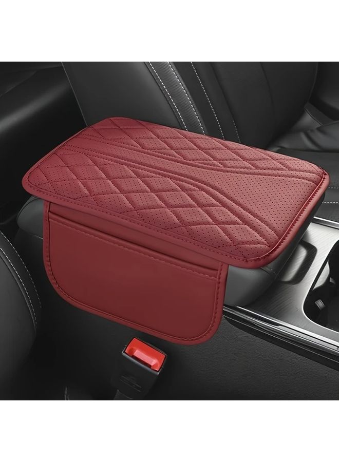Universal Car Armrest Cushion Classic Black with Storage Pocket Comfortable Elbow Support - Image 5