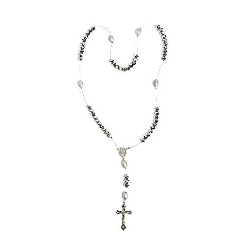 Linpeng Silver Crystal Glass Plastic Beads Rosary DIY Jewelry Kit, Rosary Making Supplies, Gift for Beader, Silver, 1 Pack - Image 3