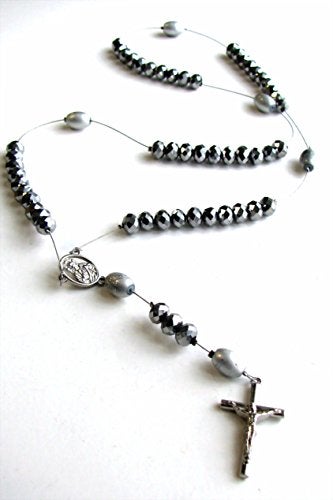 Linpeng Silver Crystal Glass Plastic Beads Rosary DIY Jewelry Kit, Rosary Making Supplies, Gift for Beader, Silver, 1 Pack - Image 2