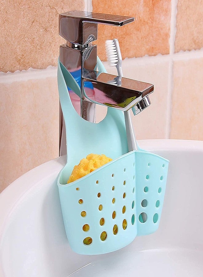 NOBILEA Silicon Kitchen Organizer Sink Holder Strainer Bathroom Storage Container Sponge Hanging Basket - Image 1