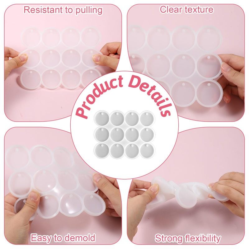 Resin Molds 15*12*0.6cm White Effortless Demolding Silicone Molds - Mirror-Like Finish Without Polishing Jewelry Molds for DIY Craft Makers, Jewelry Makers and Mixed Media Projects - Image 3