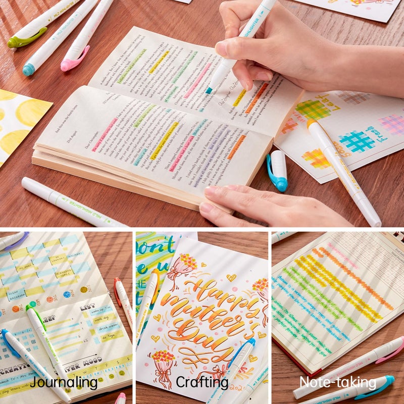 Shuttle Art Pastel Highlighters, 18 Colours Dual Tip Highlighters, Highlighter Markers Assorted Colours, Perfect for Colouring, Underlining, Highlighting, Journaling in School Office Home - Image 5