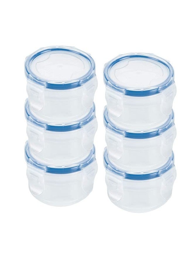 WOOLCO® Lock and Seal Leak-Proof Jar with Lid, 100 ml Plastic, Transparent Tumbler 100ml/airtight Container Leakproof Storage Pack Of 6 - Image 1
