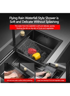 Daladen Nano Kitchen Sink 304 Stainless Steel Sink Flying Rain Waterfall Intelligence Sink Home Sink With Vegetable Basin Pull-Out Tap And Cup Washer (75×45Cm)(75 Cm) - pzsku/Z9AC7400DC394C2AAC8F1Z/45/_/1722841136/9e9fe28e-a0c8-4901-a132-e6cec963498a