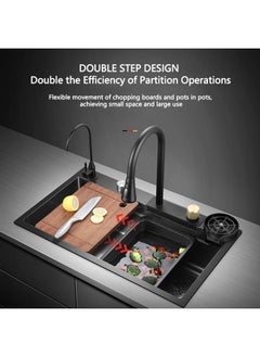 Daladen Nano Kitchen Sink 304 Stainless Steel Sink Flying Rain Waterfall Intelligence Sink Home Sink With Vegetable Basin Pull-Out Tap And Cup Washer (75×45Cm)(75 Cm) - pzsku/Z9AC7400DC394C2AAC8F1Z/45/_/1722841137/4b092d07-e9ce-4d8f-9858-02641ad8b1c1