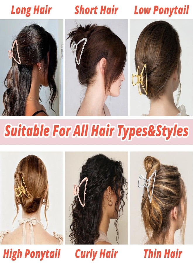 VinBee 3 PACK Large Metal Hair Claw Clips Hair Catch Barrette Jaw Clamp for Women Half Bun Hairpins for Thick Hair (4.13 inch) - Image 4