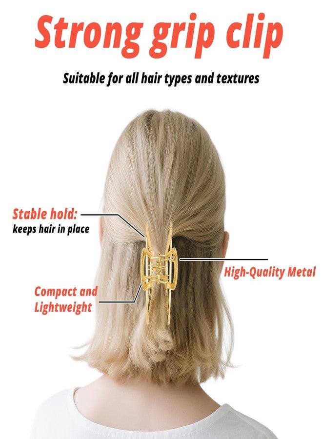 VinBee 3 PACK Large Metal Hair Claw Clips Hair Catch Barrette Jaw Clamp for Women Half Bun Hairpins for Thick Hair (4.13 inch) - Image 5