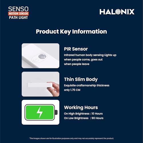 Halonix Senso Multicolor Motion Sensor Light | Led Rechargeable Night Lamp with Motion Sensor | Type-C Charging | Magnetic & Wireless Installation | Pack of 1 - Image 3
