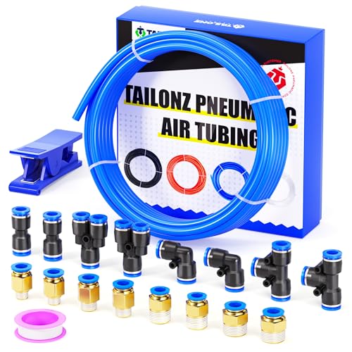 TAILONZ PNEUMATIC Blue 8mm or 5/16 OD 5mm ID Polyurethane PU Air Hose Pipe Tube Kit 10 Meter 32.8ft - Image 1