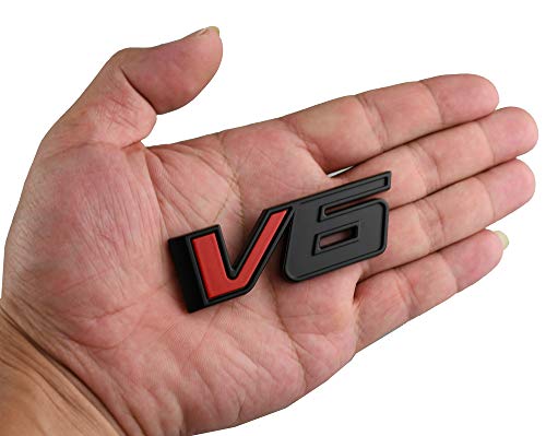 CDD 1pcs V6 Emblem 3D Badge Truck Nameplate icker Decal Replacement for 17-21 Canyon lorado (BlackRed) - Image 1