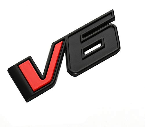 CDD 1pcs V6 Emblem 3D Badge Truck Nameplate icker Decal Replacement for 17-21 Canyon lorado (BlackRed) - Image 3