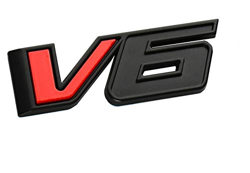 CDD 1pcs V6 Emblem 3D Badge Truck Nameplate icker Decal Replacement for 17-21 Canyon lorado (BlackRed) - Image 2