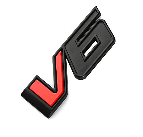 CDD 1pcs V6 Emblem 3D Badge Truck Nameplate icker Decal Replacement for 17-21 Canyon lorado (BlackRed) - Image 4