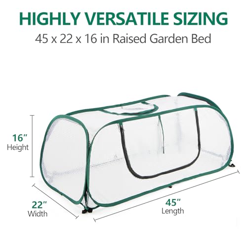 SUMGROW Garden Bed Cover, 45"x22"x16"(H), Plastic Hot House, Garden Row Accelerator, Greenhouse, Freeze Protection Humidity Domes for Gardening Germination and Seedling Propagation - Image 2