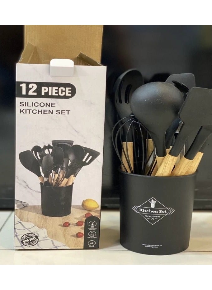 12 Piece Silicon Kitchen Tool Utensil Set - Image 1