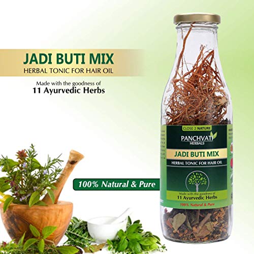 Panchvati Herbals Make Your Own Hair Oil Dry Jadi Buti Mix (11 Ayurvedic Herbs, 100% Herbals & Plant Derived) For Complete Hair Care - Image 5