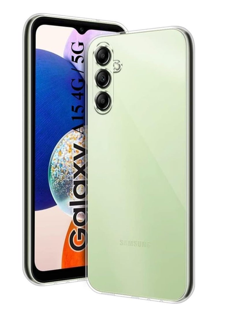 Case Compatible with Samsung Galaxy A15 5G / 4G 6.5-Inch Case Crystal Clear Soft TPU Gel Case Flexible Silicone Anti-Scratch Transparent TPU Cover - Clear - Image 1