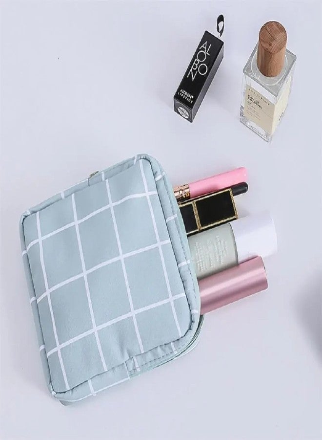 Trendegic Portable Mini Fashion Nursing Sanitary Napkin Pouch Pad Holder Zipper Travel Cosmetic Makeup Jewellery Storage Bag for Girl and Women (Sky-Beige-2 Pcs) - Image 2