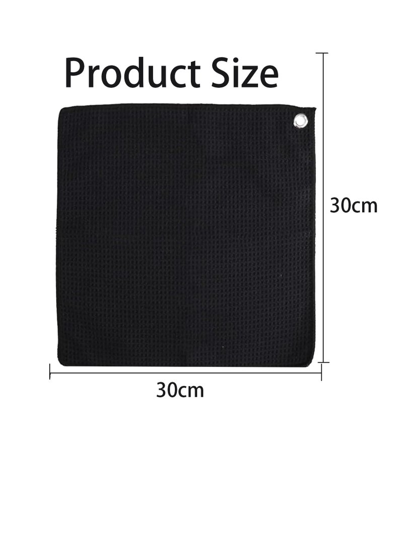 Microfiber Golf Bag Towels with Clip, Set of 2, Absorbent Cleaning Towels for Golf Bags and Sports  - Image 2