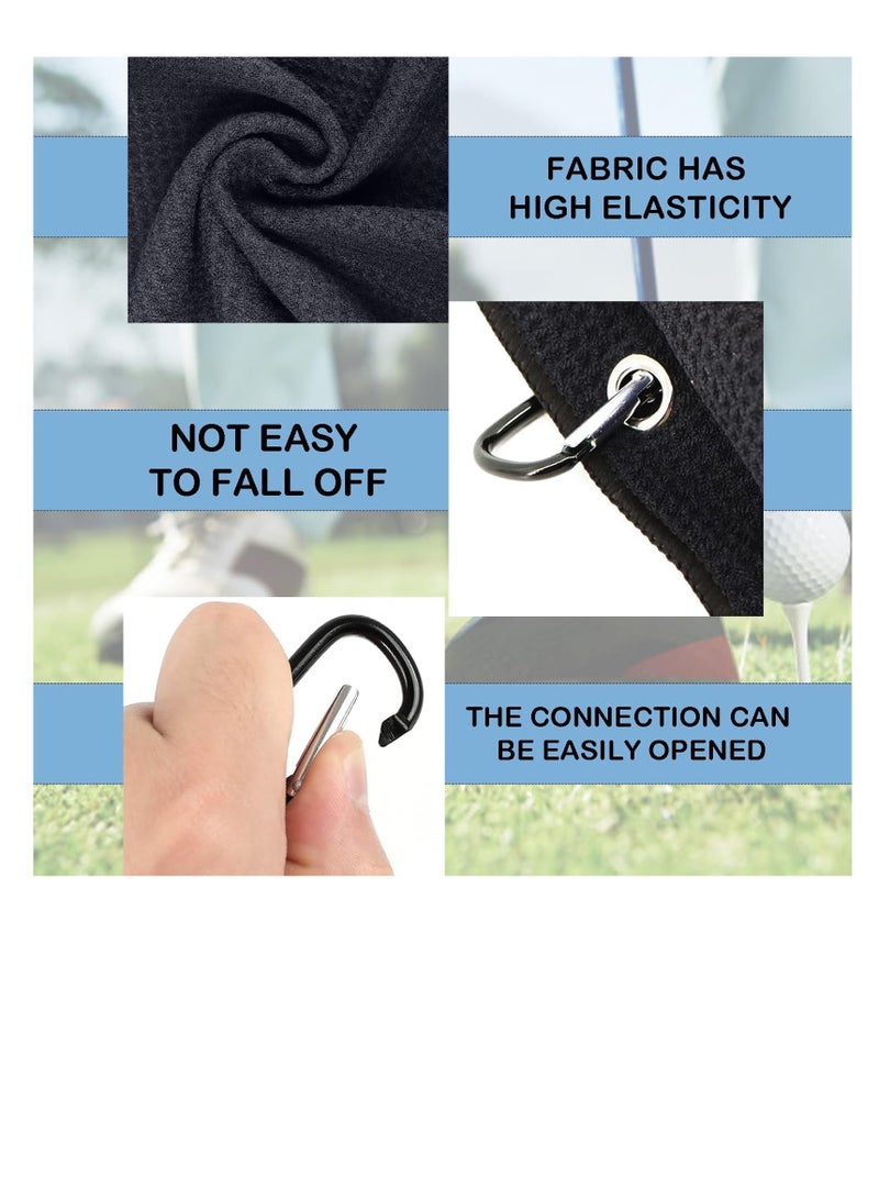Microfiber Golf Bag Towels with Clip, Set of 2, Absorbent Cleaning Towels for Golf Bags and Sports  - Image 4